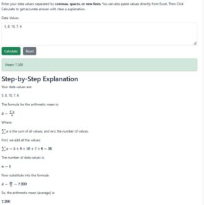 Sample Mean Calculator with Step-by-Step Solution