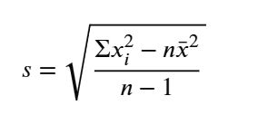 alternative sample standard deviation formula