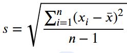 Sample standard deviation formula