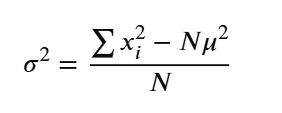 Alternative population variance formula
