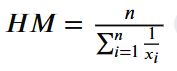 Harmonic mean formula