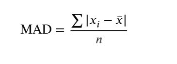 mean absolute deviation formula
