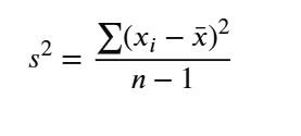 sample variance formula