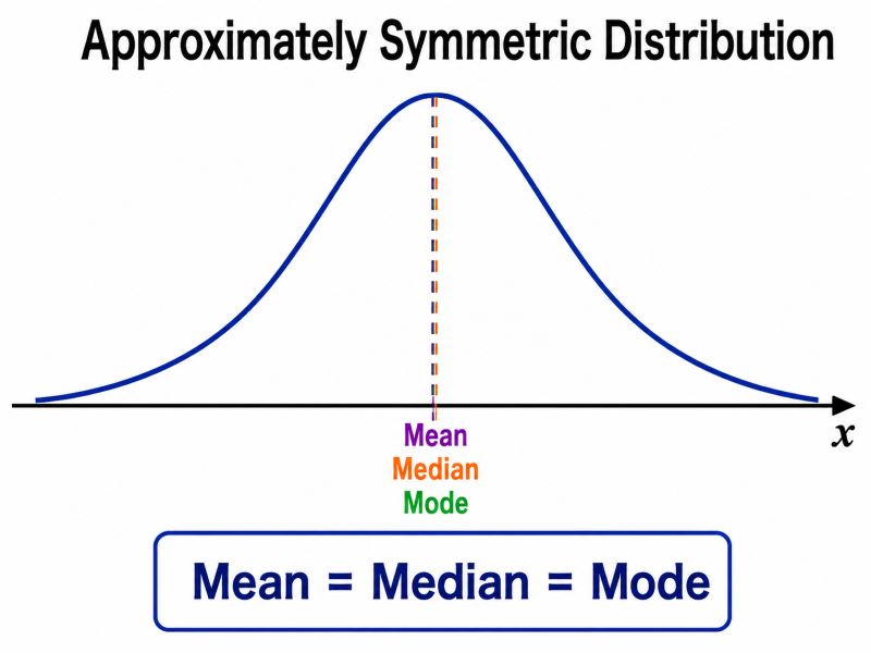 Approximately symmetric distribution