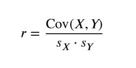correlation coefficient formula using covariance and variances