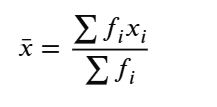 mean of grouped data formula (frequency table formula)