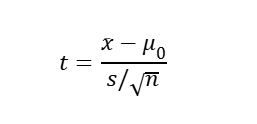 one-sample t-statistic formula