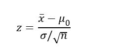 one-sample z-test statistic formula