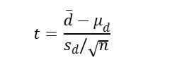 paired t test formula