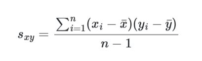 sample covariance formula