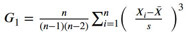 sample skewness formula