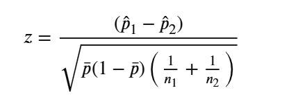 two proportion z statistic formula