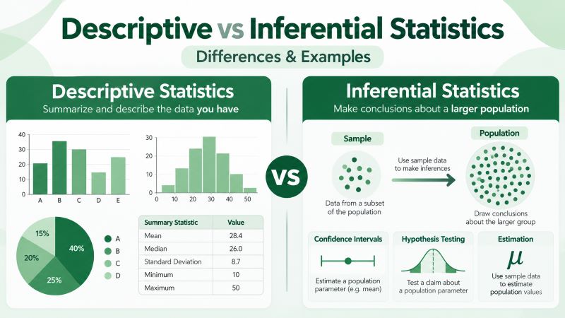 Descriptive vs. Inferential Statistics: Differences and Examples